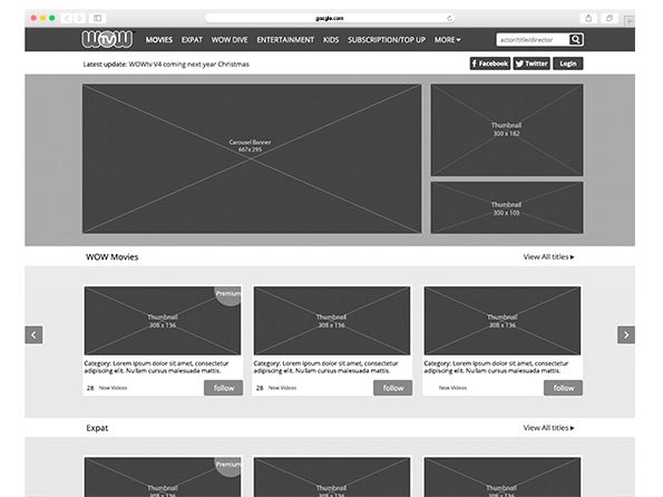 Homepage Wireframe